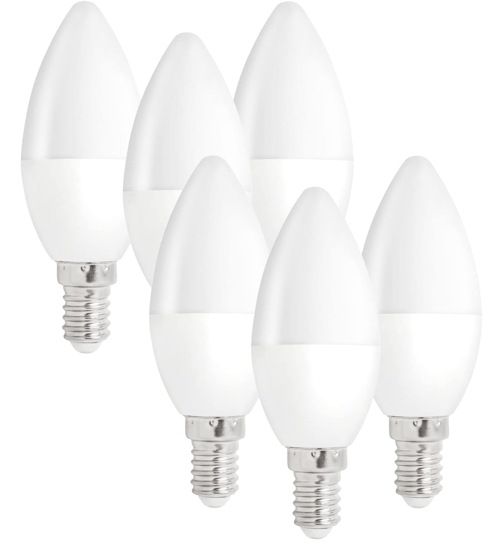 Myonis LED Candle Light Bulbs SES Small Screw, 6 Pack, Long Lasting Candle E14 LED Lamps, 5w (40w Equivalent) Warm White, 470 lumens, Energy Saving Bulbs โ image 1