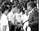 Home Comforts A Young Bill Clinton Meets President John F. Kennedy in 1963-12 Inch by 18 Inch Laminated Poster with Bright Colors and Vivid Imagery-Fits Perfectly in Many Attractive Frames