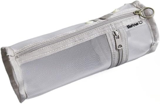 Clear Mesh Pencil Pouch Small Pencil Case Aesthetic Pen Case for Women College Office Preppy Pen Bag Holder gray