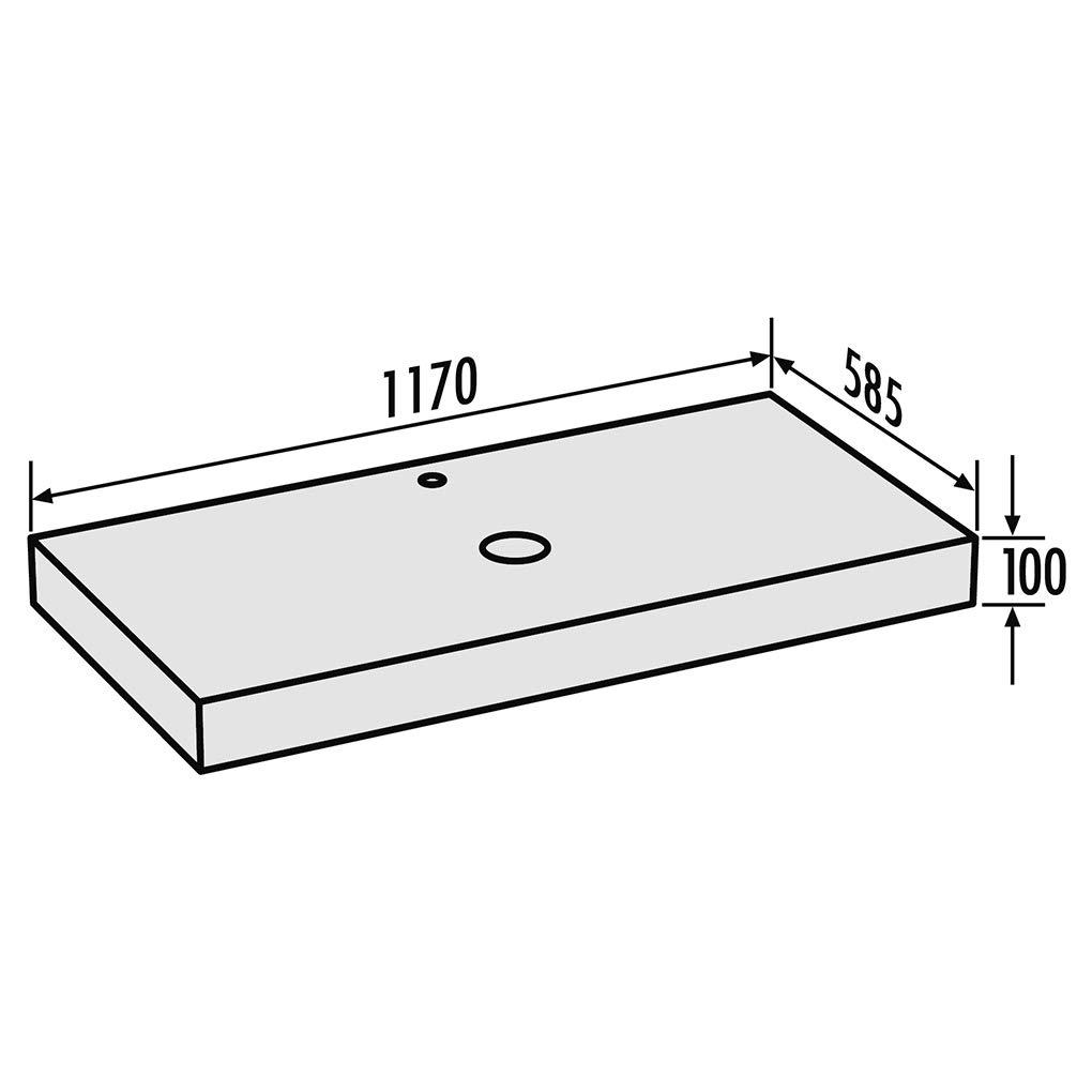 LUX ELEMENTS LLAVE5001, Gris, 117 x 58,5 x 10 cm