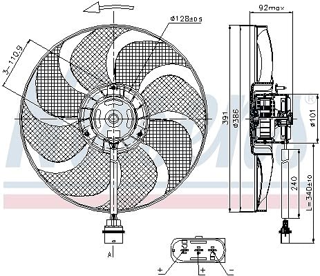 NISSENS Ventola, Raffreddamento motore 85690