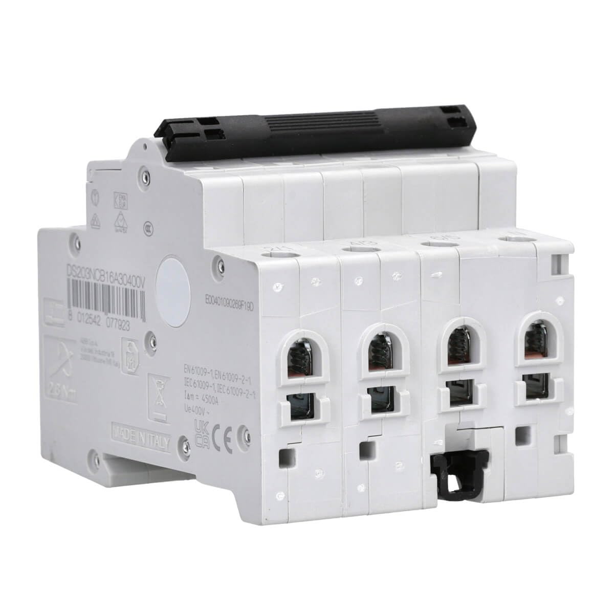 ABB DS203NCA-B16/0,03 FI/LS-Schalter RCBO - 3P+N, Typ A, B 16A, 30mA | Kombinierter Fehlerstromschutz und Leitungsschutzschalter - 6kA Schaltvermögen - 4TE Baubreite 2CSR256140R1165