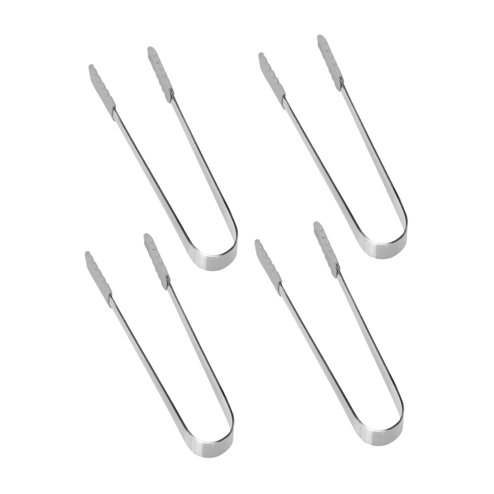 FUNOMOCYA 4Pcs Stainless Steel Ice Tongs with Grip Versatile Towel Clips for Sugar Cubes Ice Cubes and More for Tea Parties and Home Bars Silver