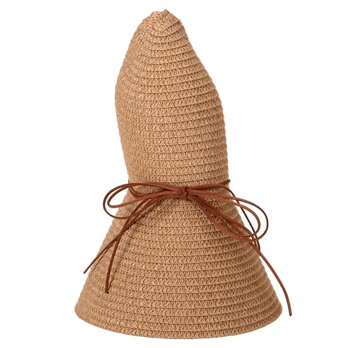 Sombrero de paja con ala ancha para mujer miniatura 7