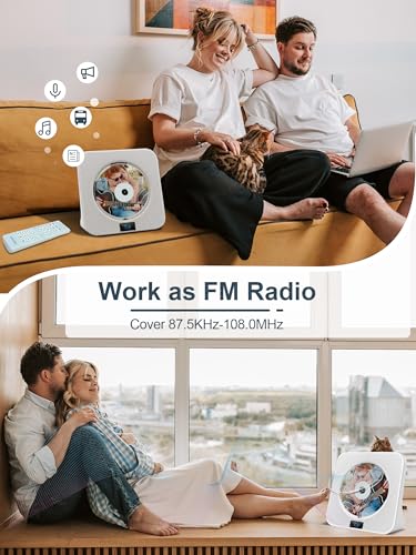 image for Desktop CD Player Portable with Bluetooth - Jimwey CD Players for Home