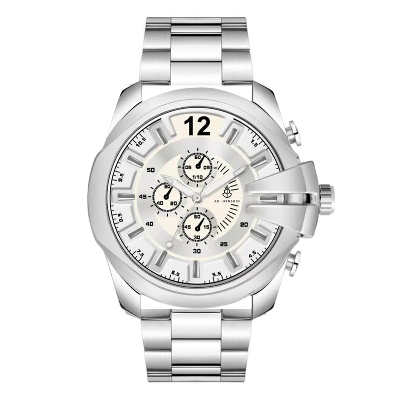 AU. HENLEIN The Emperor Elegance Premium Analog Wrist Watch for Men - Silver, Refined & Luxurious Watch for All Occasions - Pack of 1 (B0D9BPKWQR) Amazon Price History, Amazon Price Tracker
