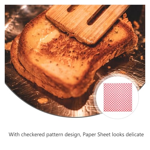 Papel pergamino a cuadros de 100 unidades antigrasa para envolver sándwiches y cestas estilo francés 4