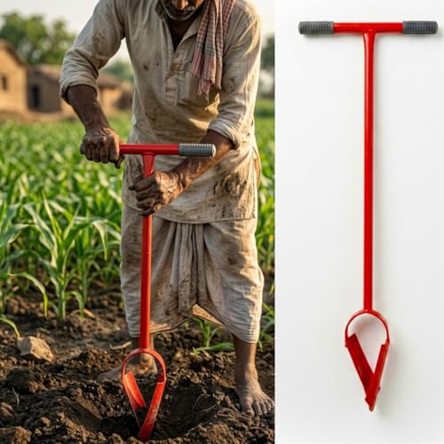 Image of Post Hole Hand Burma Borer Auger | Tool 4 Inch Manual Soil Drill for Planting Trees Fence Posts Gardening Digging Tool Durable Easy Use