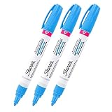 Sharpie Oil-Based Paint Marker, Medium Point, Aqua Ink, Pack of 3