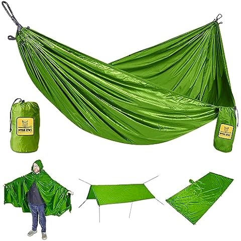 Wise Owl Outfitters 4in1 Hammock - Camping Hammock, Shelter Tarp, Poncho, and Footprint - Camping Essentials and Accessories for Campers Cover