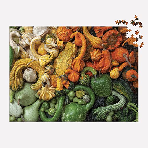 Rompecabezas Galison de 1000 piezas: Calabazas, fotografía de Julie Seabrook Ream, temática otoñal, estilo bodegón, reciclado, sin polvo, tamaño final 27" x 20" miniatura 2