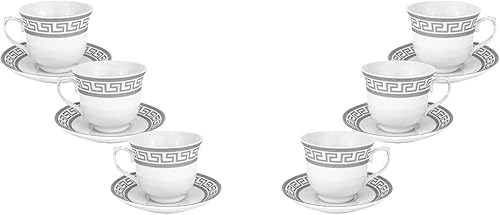 Miniatura 4 de Royalty Porcelain 12 tazas Demi de café o té con platillos (dorado)
