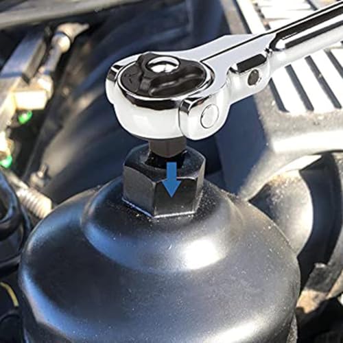 Chiave per tappo filtro olio, 86 mm x 16 scanalature, strumento di rimozione in lega di alluminio per BlueTEC e serie 3, compatta, resistente, compatibile con cricchetto