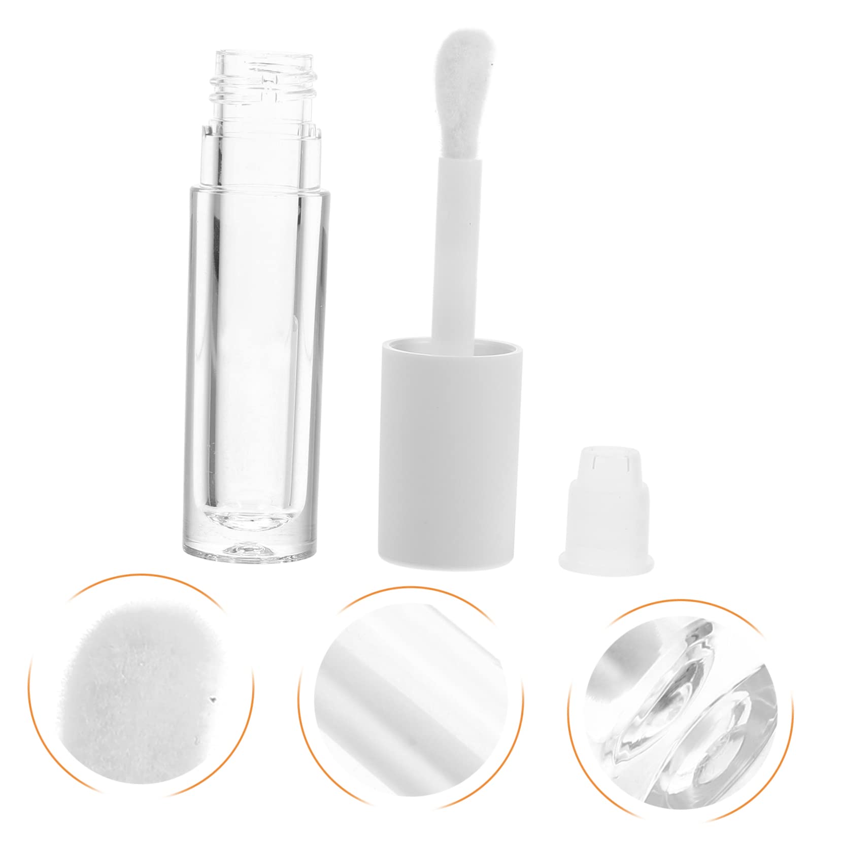 UKCOCO 10pezzi Trasparente Per Lucidalabbra Tubetto Rotondo Bianco Per Balsamo Per Labbra Per Labbra Realizzato in Materiale Abs Durevole