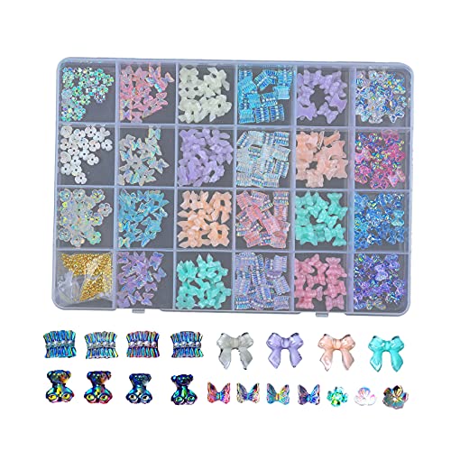 Newmind Nail Gems Strass para mulheres, multiformas e coloridas para decorações de arte de unhas com