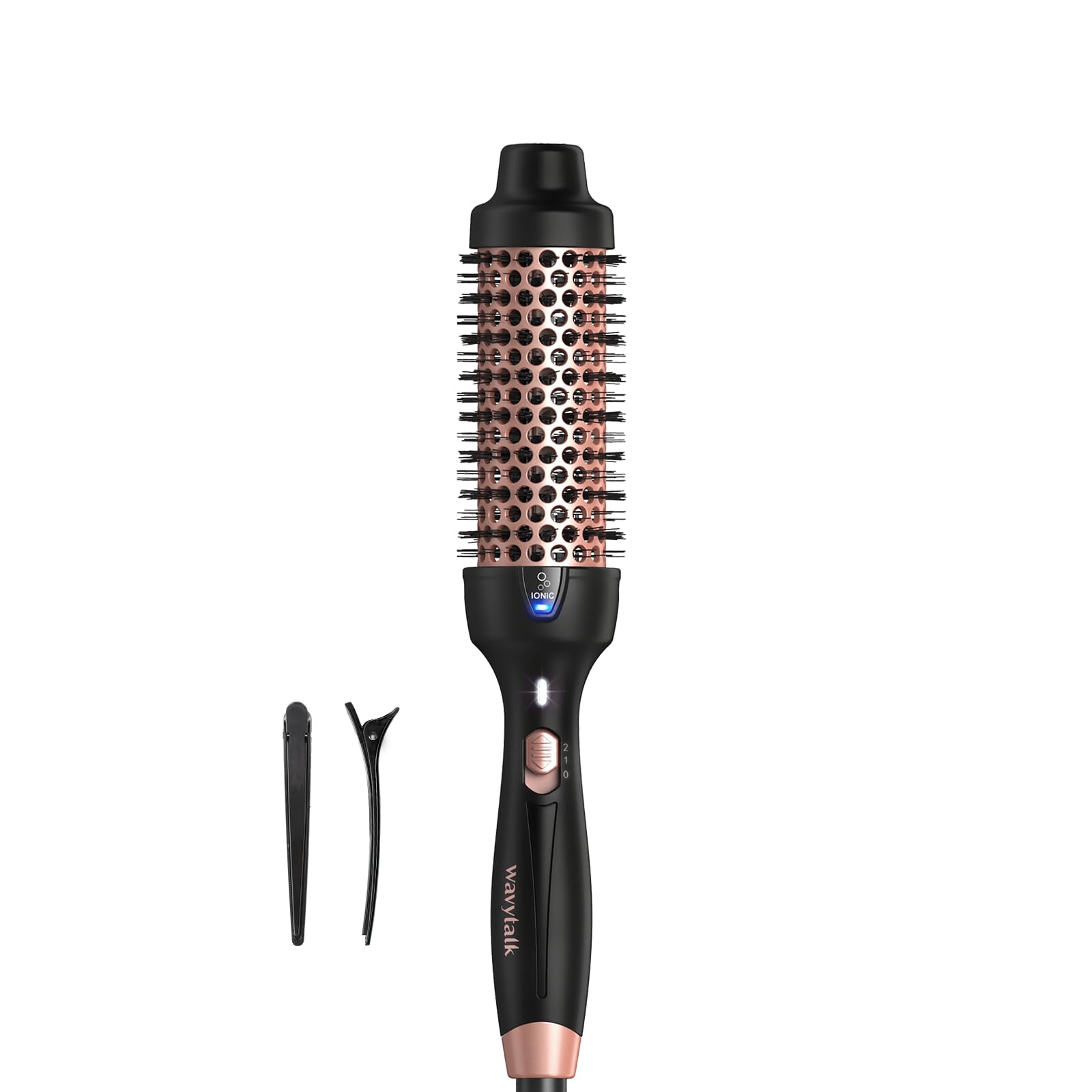 wavytalkThermal Brush, Heated Hot Brush for Hair Styling, 38mm IonicThermal Round Iron for Blowout Express, Heated Curling Iron Create Natural Curls, Dual Voltage and UK Plug, Rose Gold