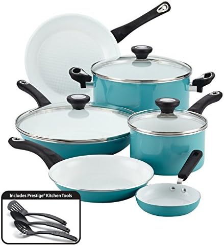 Pemberly Row Ceramic Nonstick Cookware 12 Piece Cookware Set