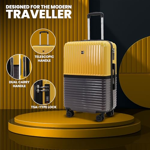 Image of Istanbul Polycarbonate Trolley Bag Set-3| Luggage with 8 Spinner Wheels | Lightweight Hard Shell Luggage, 8 Spinner Wheels, TSA-Type Lock, Dual-Tone Design