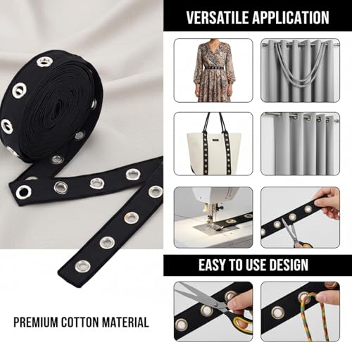 Ruban à œillets prêt à coudre 6 mètres pour ajustement de vêtements - 5