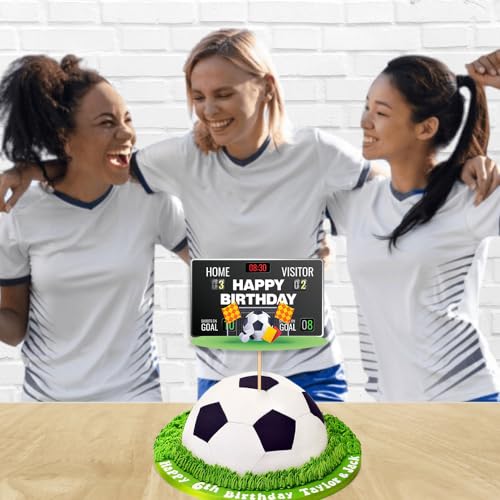 Image of Festiko Football Theme Happy Birthday Cake Topper, Cake Decoration Supplies, Football Theme Decorations, Birthday Decoration Items