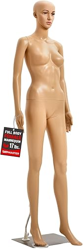 Topmaster Cabeza de maniquí femenino de piel - Construcción de calidad premium, dimensiones detalladas para proporciones realistas, diseño duradero