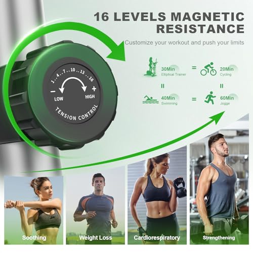 Neezee Cross Trainer for Home, 16 Levels Magnetic Resistance Cross Trainers, Ultra-Quite Elliptical Machine Fitness with LCD Monitor, Pulse Sensor, Bottle Holder, Weight Capacity 130KG - Image 5