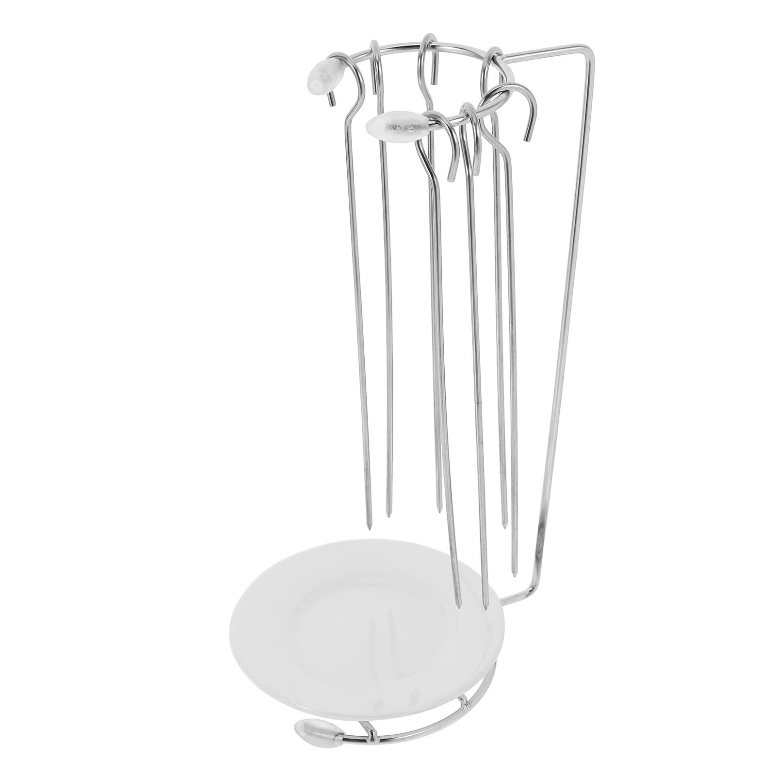 Soporte para brochetas de barbacoa con rejilla colgante de diseño seguro