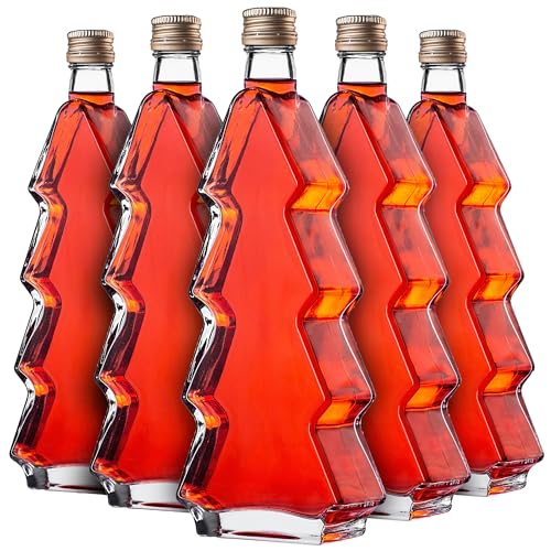 KADAX 5er Set Glasflaschen 500ml mit Schraubverschluss – Leere Flaschen zum Befüllen für Saft, Likör, Öl, Essig & Sirup… – Ansicht 1
