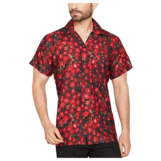 CLUB CUBANA Camisa Hawaiana Florar Casual Manga Corta Ajuste Regular para Hombre L