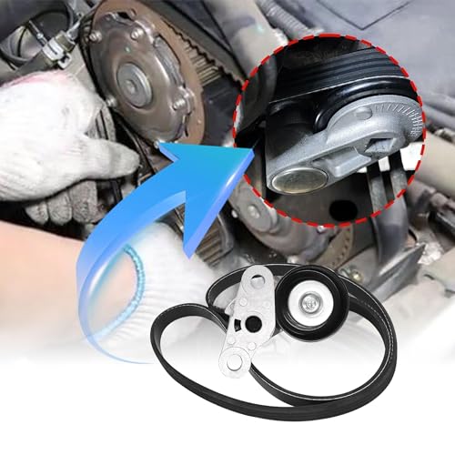Image of A /C Serpentine Drive Belt Tensioner Kit Fits for Chevy Silverado Avalanche Express Suburban Tahoe for GMC Savana Sierra Yukon 1999-2008 for Cadillac Escalade 2002-2008 Replaces# 90K-38159
