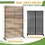 FENCY Metal Privacy Outdoor Patio Privacy Screen, 72" H×47" W Natural Wood Color Freestanding Decorative Screen for Deck Balcony