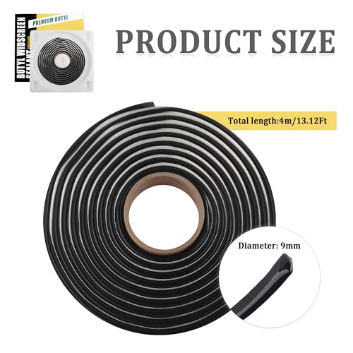 Image of 13Ft Headlight Sealant Butyl Tape,Butyl Sealant Tape with 3 /8 inch Diameter for Waterproof Sealing Tape with Deluxe Package,Practical Car Accessories Butyl Rubber Sealant Fit RV Car
