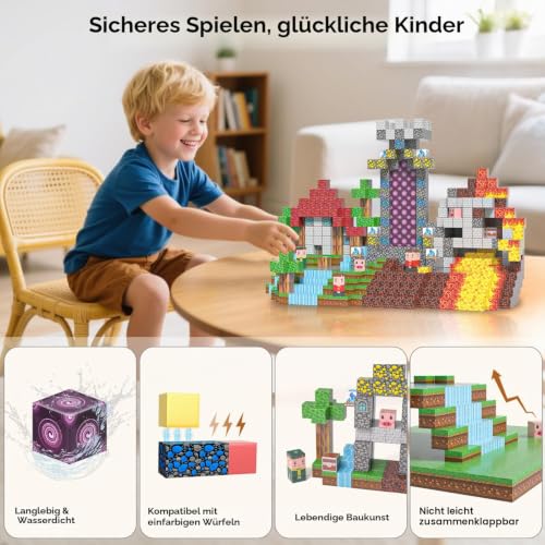 Kryzomat Magnetische Bausteine 100 Teile, Magnet Bausteine für Kinder – Ansicht 4
