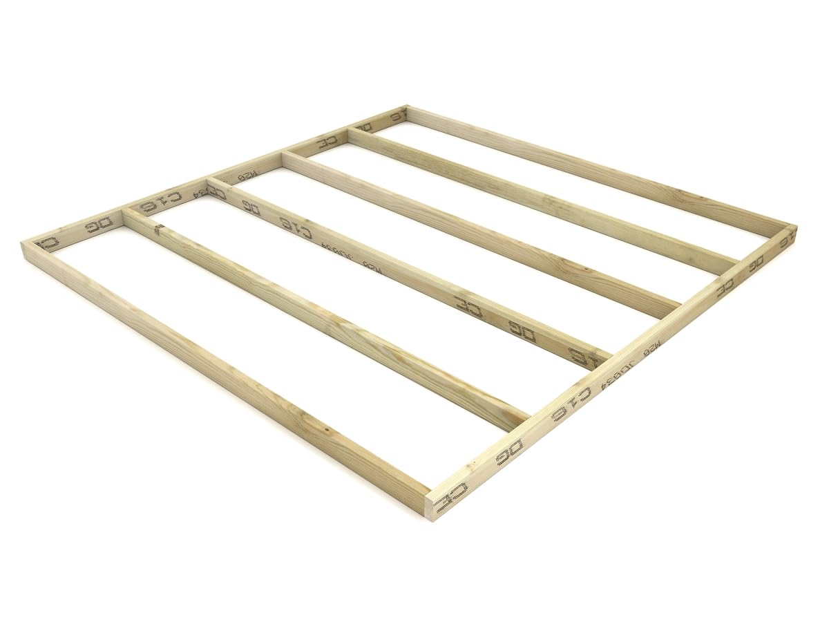 eDecks Standard Decking Frame Kit - Pressure Treated Timber - 2.4m x 2.4m (3 1/2 x 1 1/2") - Garden Timber Decking Kit for Patios, Outdoor Seating & Landscaping