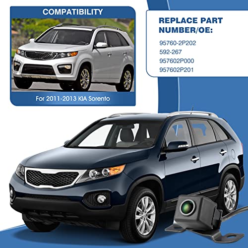 Image of 95760-2P202 Rear View Backup Camera Fit for KIA Fit for Sorento 2011 2012 2013, Reversing Parking Assist Camera Replaces 592-267 957602P000 957602P201