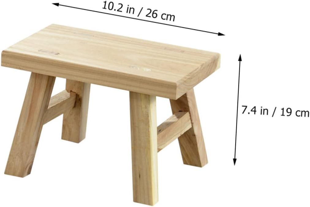 Zerodeko Wooden Kids Step Stool for Toddlers Low Rectangle Stool for Bathroom and Kitchen Sturdy Solid Wood Design Easy to Use for Children