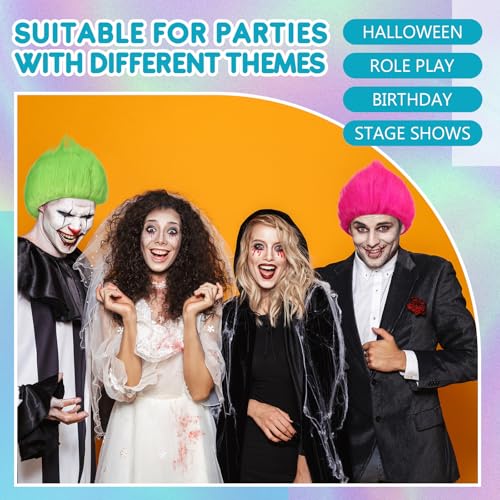 Image of Geyoga 6 Pcs Funny Wig Crazy Hair for Halloween Party,6 Colors A