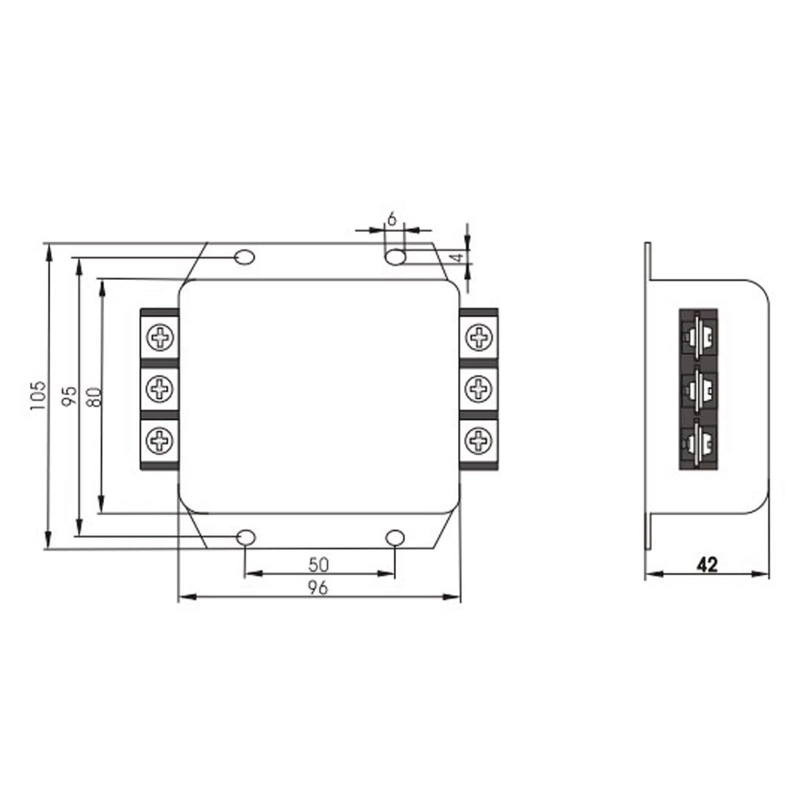 Filtre triphasé, Filtre de Ligne électrique Polyvalent AC250/440V Facile à Installer pour Système de Surveillance de sécurité (10A)