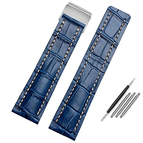 Bracelet en cuir de vache véritable de 24mm et 22mm pour montre de luxe