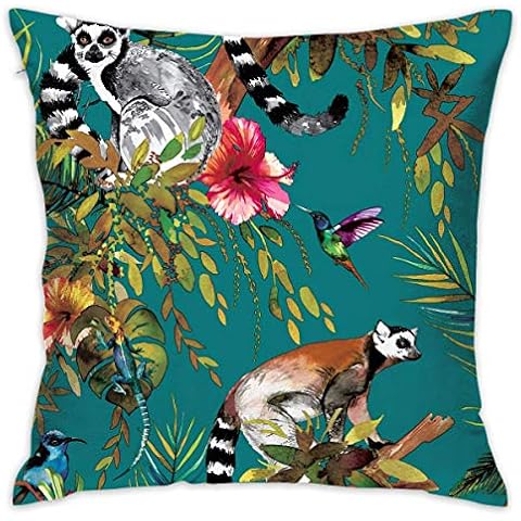 Decorative Throw Pillow Cover Cartoon Lemur Cushion Covers Pillow Cases for Sofa Bedroom Car Chair 45 X 45 cm Cover