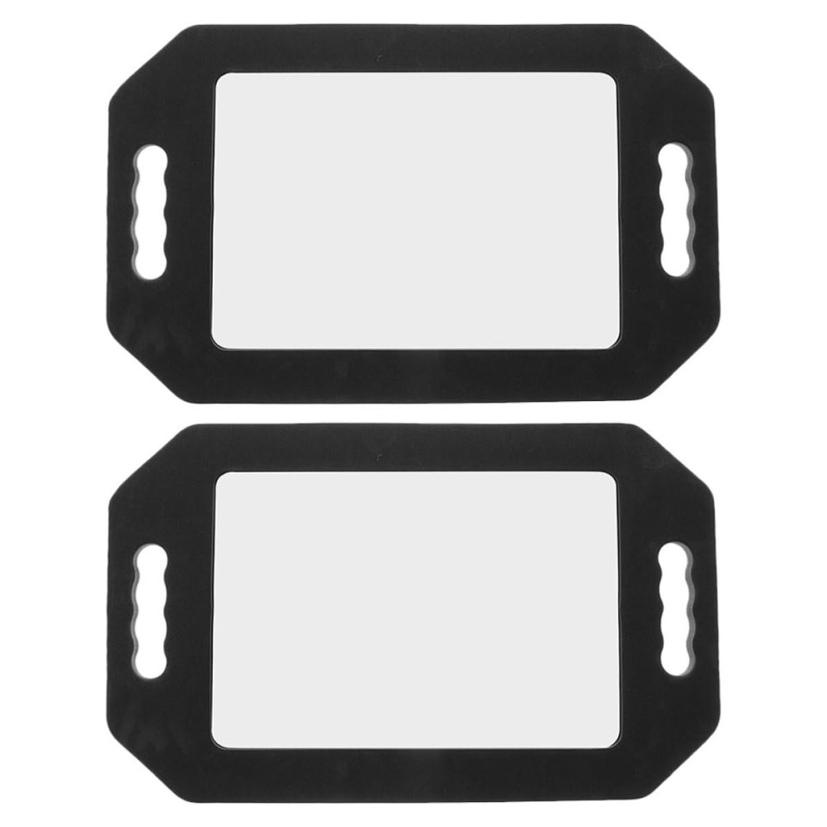Espejo de mano rectangular con doble asa, pack de 2 espejos ligeros para barbero