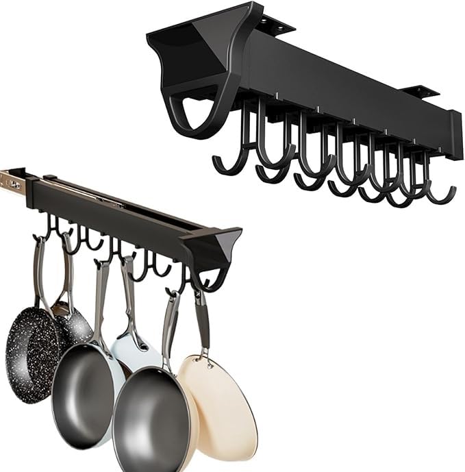 Escoba extraíble y recogedor de 41 cm con sistema de gancho de 14 Hoo Closet Sto Solut Ga para ropa y hogar