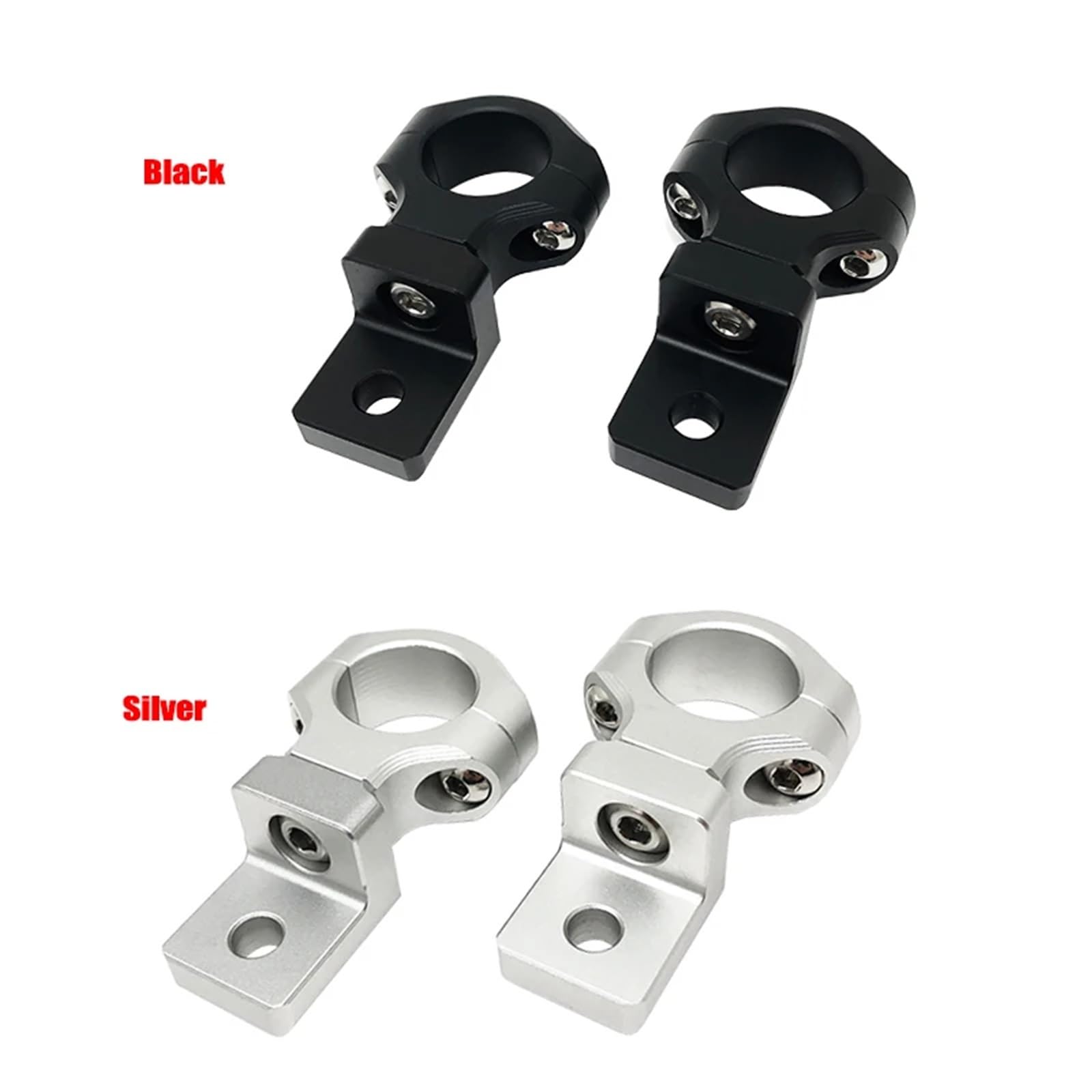 Soporte luz giratoria Soporte universal para faro delantero de 25 mm, luz antiniebla auxiliar, compatible con Honda NC750X, CRF1000L, CB650R, CBR650, CB500X(Black)