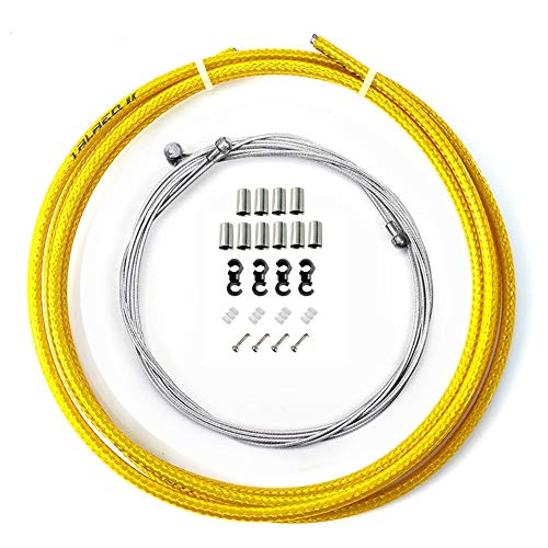 Fortoo Braided Cycling Brake Housing Cable Set Mtb Road Bike Housing Kit Gear Bicycle Components Parts (Gold) #TOP3