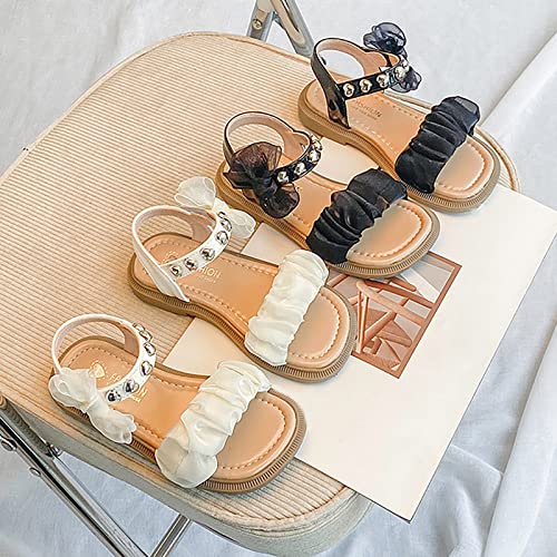 Girls Sandals Open Toe Mesh Design Sandals Bowknots Flat Sandals Summer Dress Shoes Shower Sandal3