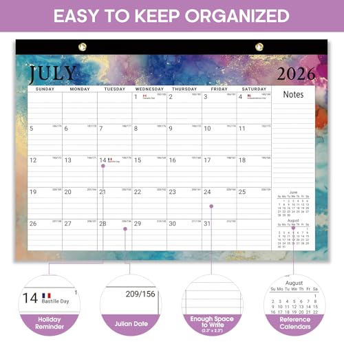 Image of Taja Desk Calendar 2026-2027, Jul 2026-Dec 2027, 18-Month, 17 inch x 12 inch