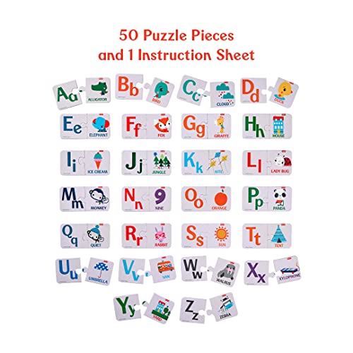 Image of Fisher Price Fun With Alphabets - 56 Pieces Alphabet Matching Puzzle for Kids Age 3 Years & Above - Learning and Development - Fun & Learn With Colorful Pieces