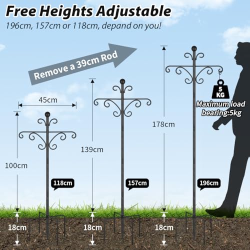 Bird Feeders Hanging Station, 196cm Bird Feeder Poles - Image 2