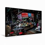 Premium Textil-Leinwand 90 x 60 cm Quer-Format Taipeh, Garküche | Wandbild, HD-Bild auf Keilrahmen, Fertigbild auf hochwertigem Vlies, Leinwanddruck von Dieter Gödecke