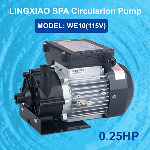 Image of WE10 SPA Circulation Pump, Hot Tub Circulation Pump, LX Pump Motor 115V, 0.25HP, 3 /4 inch Port Compatible with OEM E5 /E10 - Model: WE10(115V)